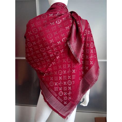 lv red wool scarf|Lv shawl.